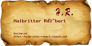 Halbritter Róbert névjegykártya
