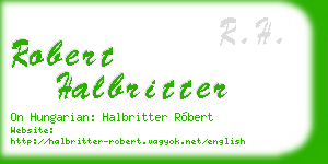 robert halbritter business card