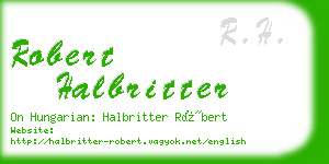 robert halbritter business card